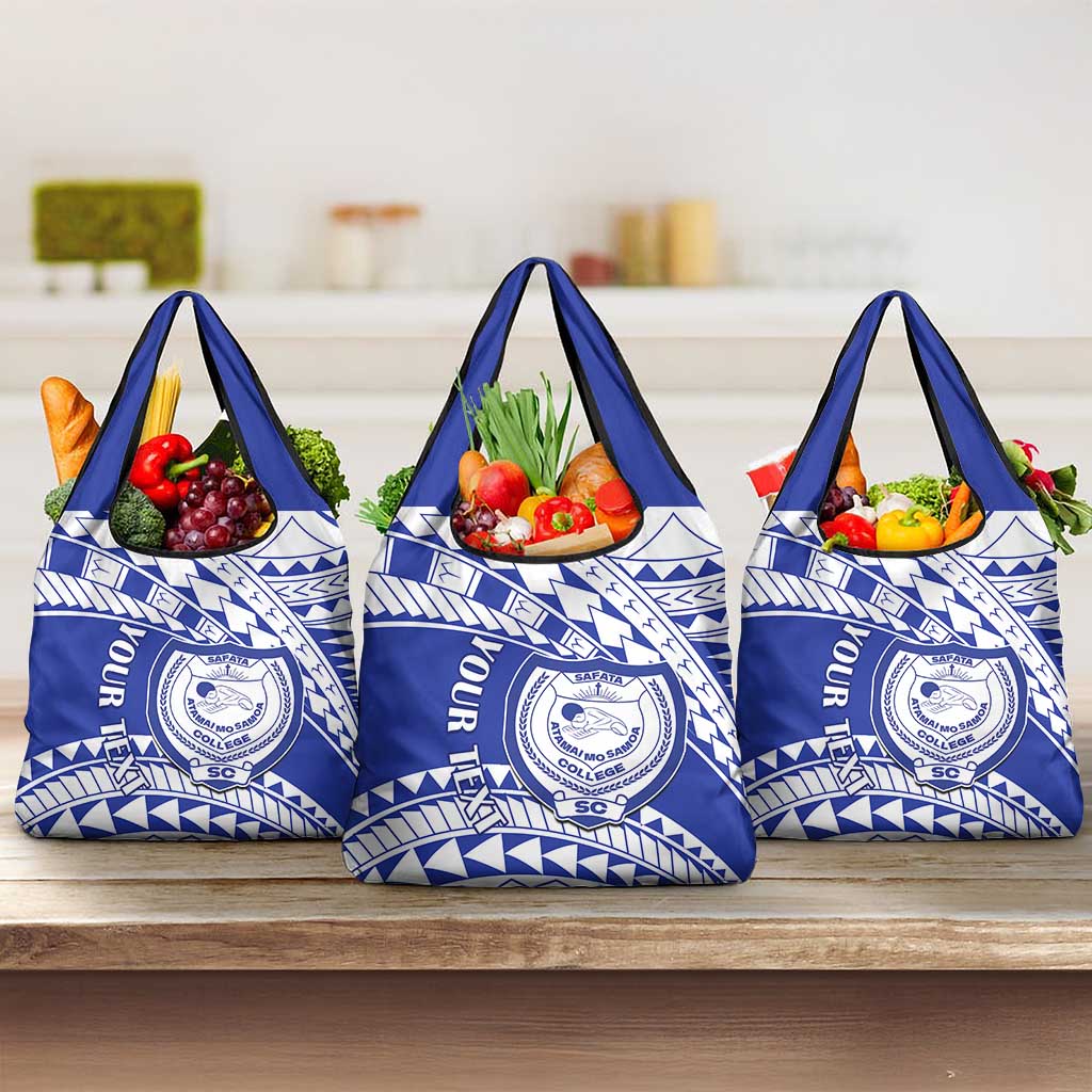Personalised Samoa Safata College Grocery Bag Samoan Pattern