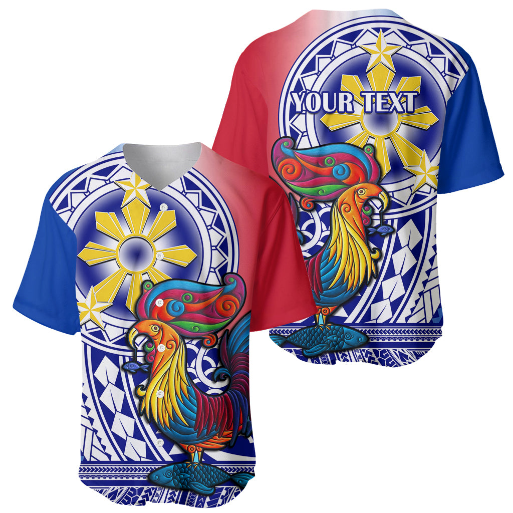 Personalised Philippines Baseball Jersey Filipino Sarimanok With Polynesian Tattoo LT14 - Polynesian Pride