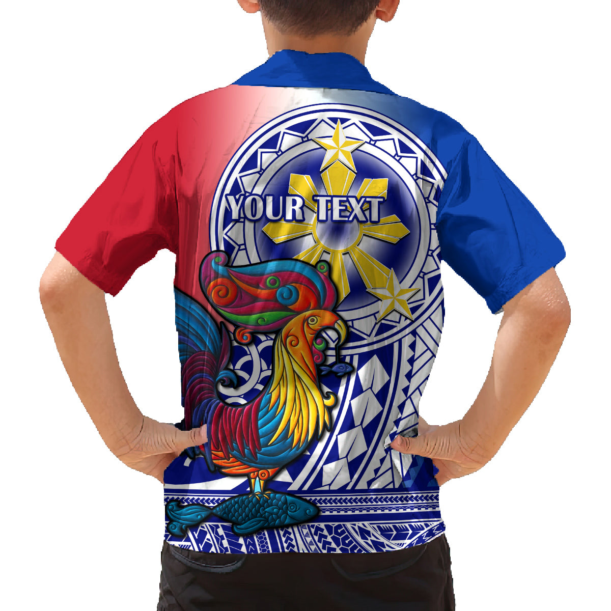 Personalised Philippines Family Matching Long Sleeve Bodycon Dress and Hawaiian Shirt Filipino Sarimanok With Polynesian Tattoo LT14 - Polynesian Pride