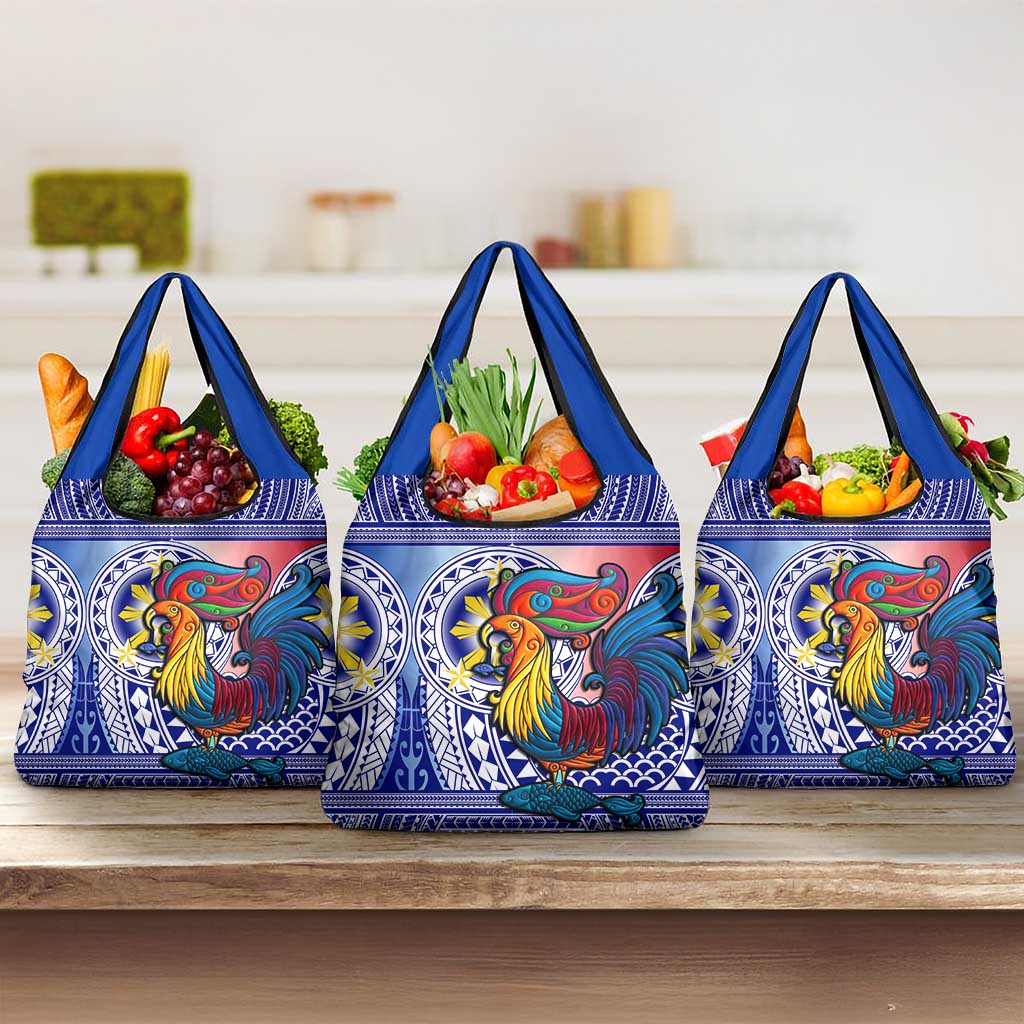 Philippines Grocery Bag Filipino Sarimanok With Polynesian Tattoo