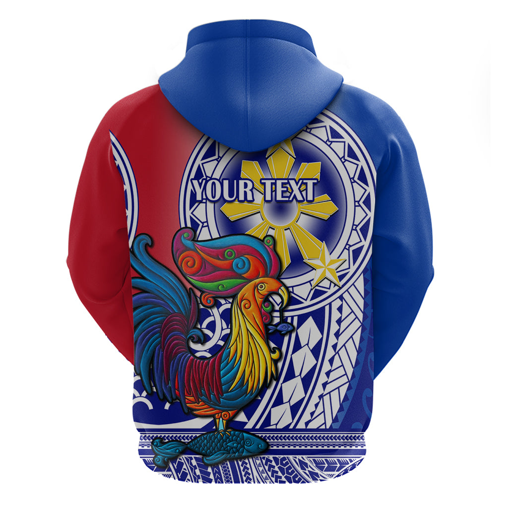 Personalised Philippines Hoodie Filipino Sarimanok With Polynesian Tattoo LT14 - Polynesian Pride