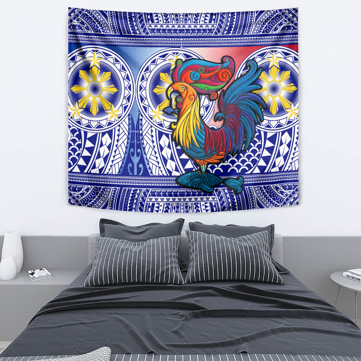 Philippines Tapestry Filipino Sarimanok With Polynesian Tattoo LT14 - Polynesian Pride