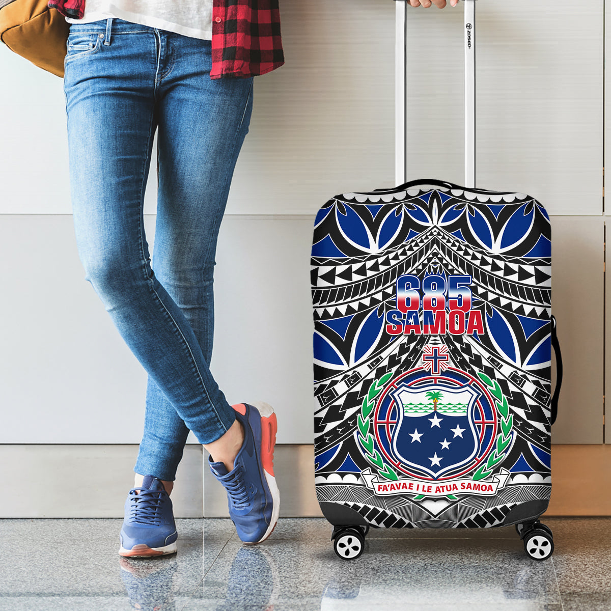 Samoa 685 Luggage Cover Samoan Coat Of Arms Simple Style LT14 - Polynesian Pride