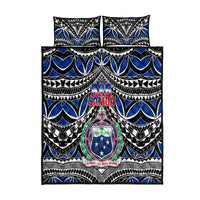 Samoa 685 Quilt Bed Set Samoan Coat Of Arms Simple Style LT14 Blue - Polynesian Pride