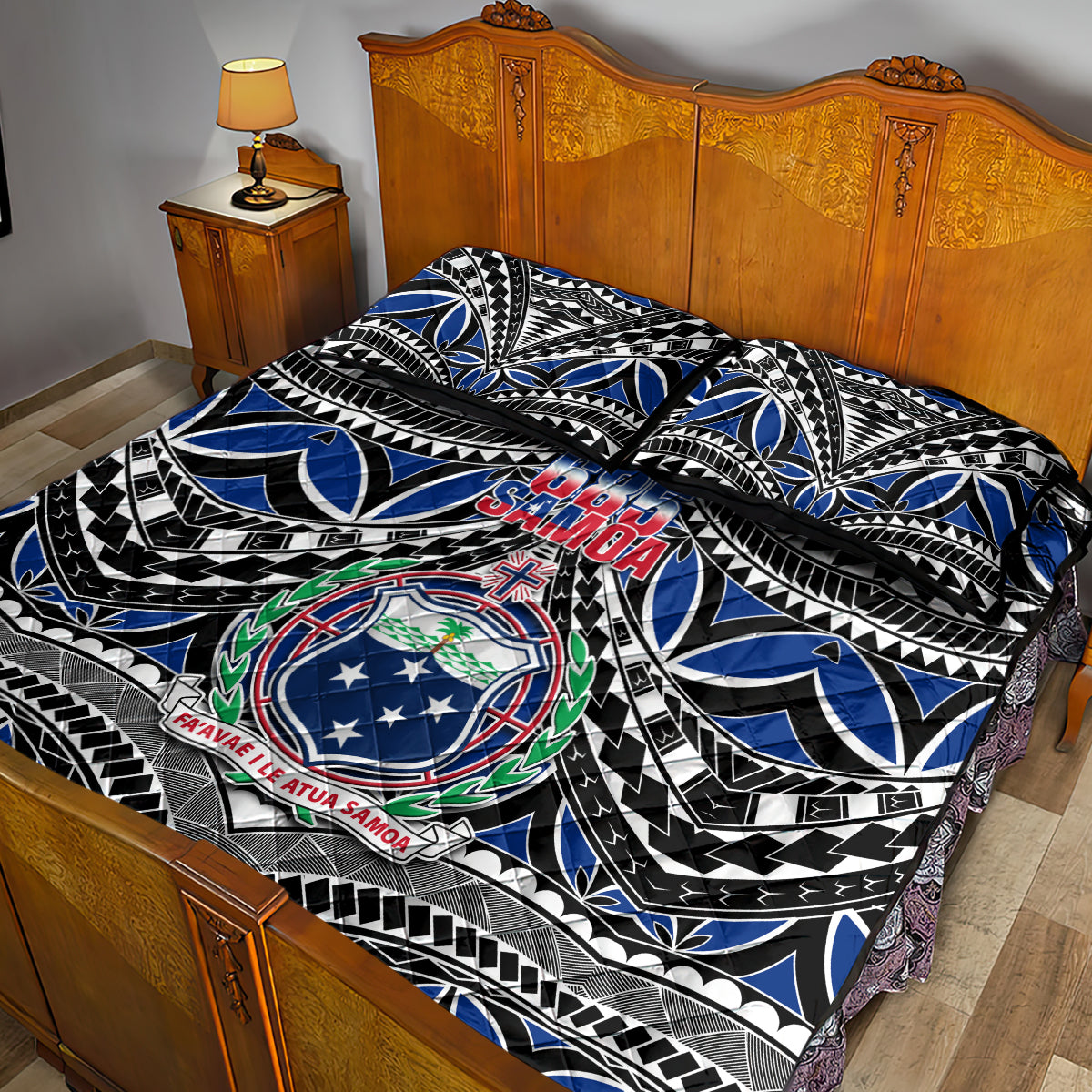 Samoa 685 Quilt Bed Set Samoan Coat Of Arms Simple Style LT14 - Polynesian Pride