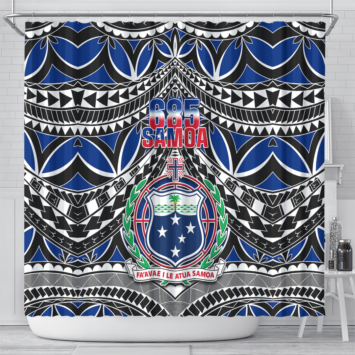 Samoa 685 Shower Curtain Samoan Coat Of Arms Simple Style LT14 - Polynesian Pride