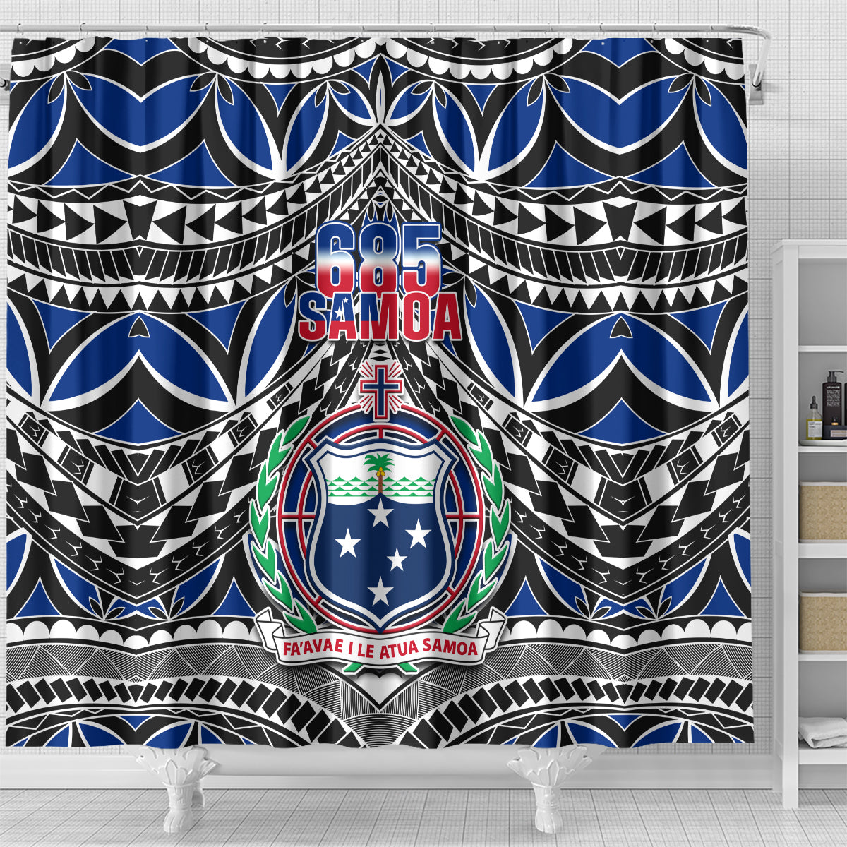 Samoa 685 Shower Curtain Samoan Coat Of Arms Simple Style LT14 - Polynesian Pride