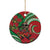 Mele Kalikimaka Hawaii Ceramic Ornament Mongoose Santa With Ohia Lehua