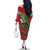 Mele Kalikimaka Hawaii Family Matching Off The Shoulder Long Sleeve Dress and Hawaiian Shirt Mongoose Santa With Ohia Lehua