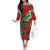 Mele Kalikimaka Hawaii Off The Shoulder Long Sleeve Dress Mongoose Santa With Ohia Lehua