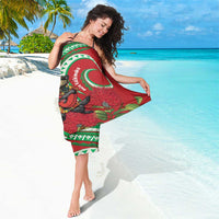 Mele Kalikimaka Hawaii Sarong Mongoose Santa With Ohia Lehua