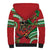 Mele Kalikimaka Hawaii Sherpa Hoodie Mongoose Santa With Ohia Lehua