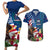 United States And Samoa Couples Matching Short Sleeve Bodycon Dress and Hawaiian Shirt USA Flag Eagle Mix Samoan Coat Of Arms LT14 Blue - Polynesian Pride