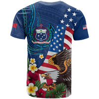 United States And Samoa T Shirt USA Flag Eagle Mix Samoan Coat Of Arms LT14 - Polynesian Pride