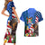 United States And Fiji Couples Matching Short Sleeve Bodycon Dress and Hawaiian Shirt USA Flag Eagle Mix Fijian Coat Of Arms Tapa Pattern LT14 - Polynesian Pride