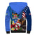 United States And Fiji Sherpa Hoodie USA Flag Eagle Mix Fijian Coat Of Arms Tapa Pattern LT14 - Polynesian Pride