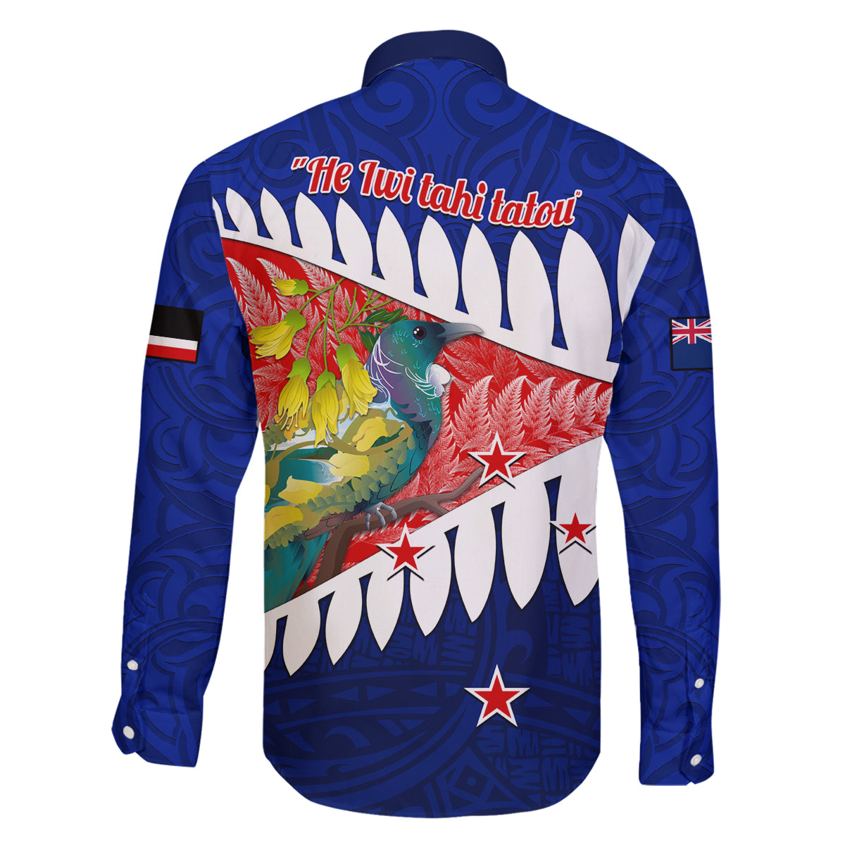 New Zealand Waitangi Day Family Matching Long Sleeve Bodycon Dress and Hawaiian Shirt NZ Maori Tui Bird With Kowhai Flowers LT14 - Polynesian Pride