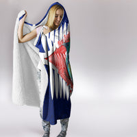 New Zealand Waitangi Day Hooded Blanket NZ Maori Tui Bird With Kowhai Flowers LT14 - Polynesian Pride