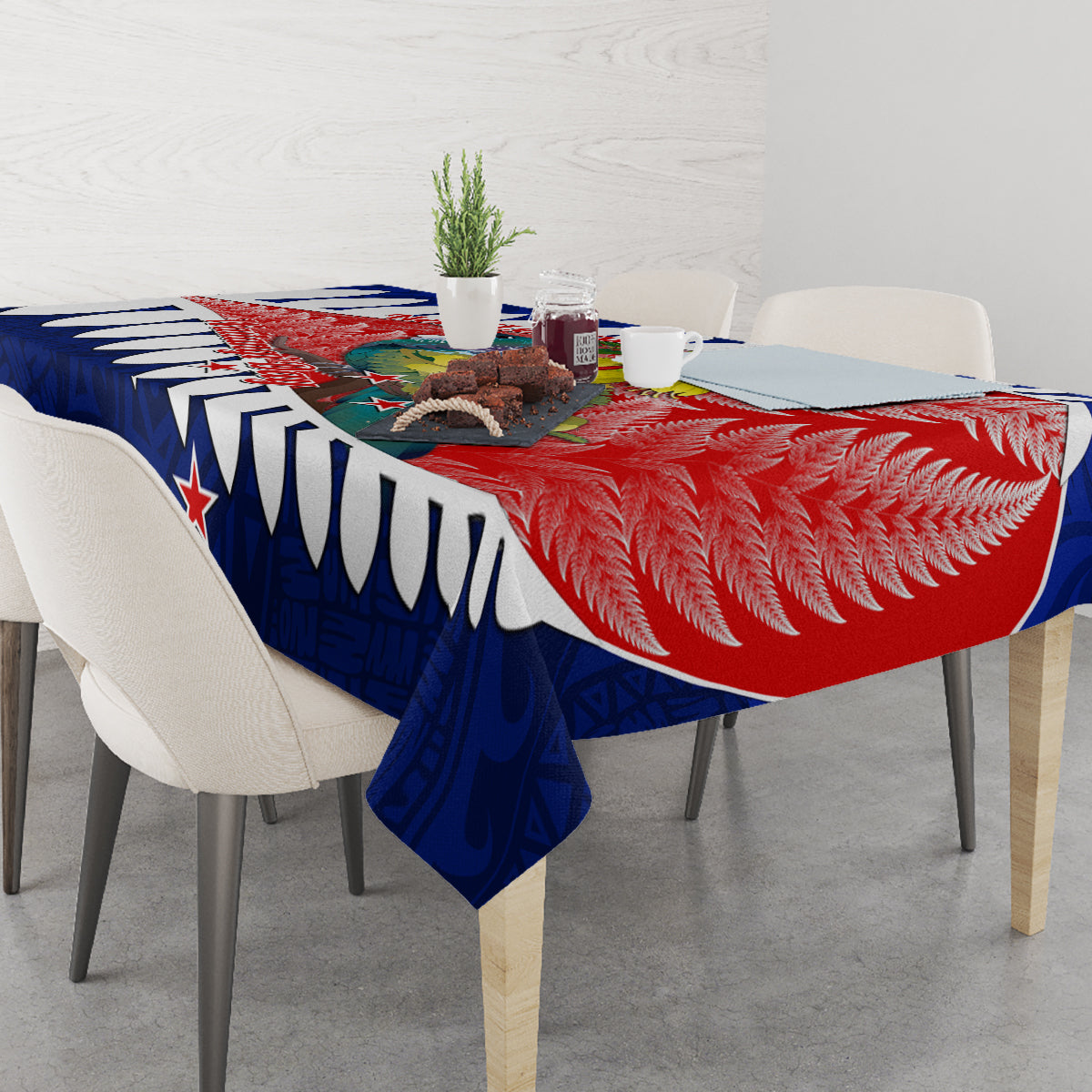 New Zealand Waitangi Day Tablecloth NZ Maori Tui Bird With Kowhai Flowers LT14 - Polynesian Pride
