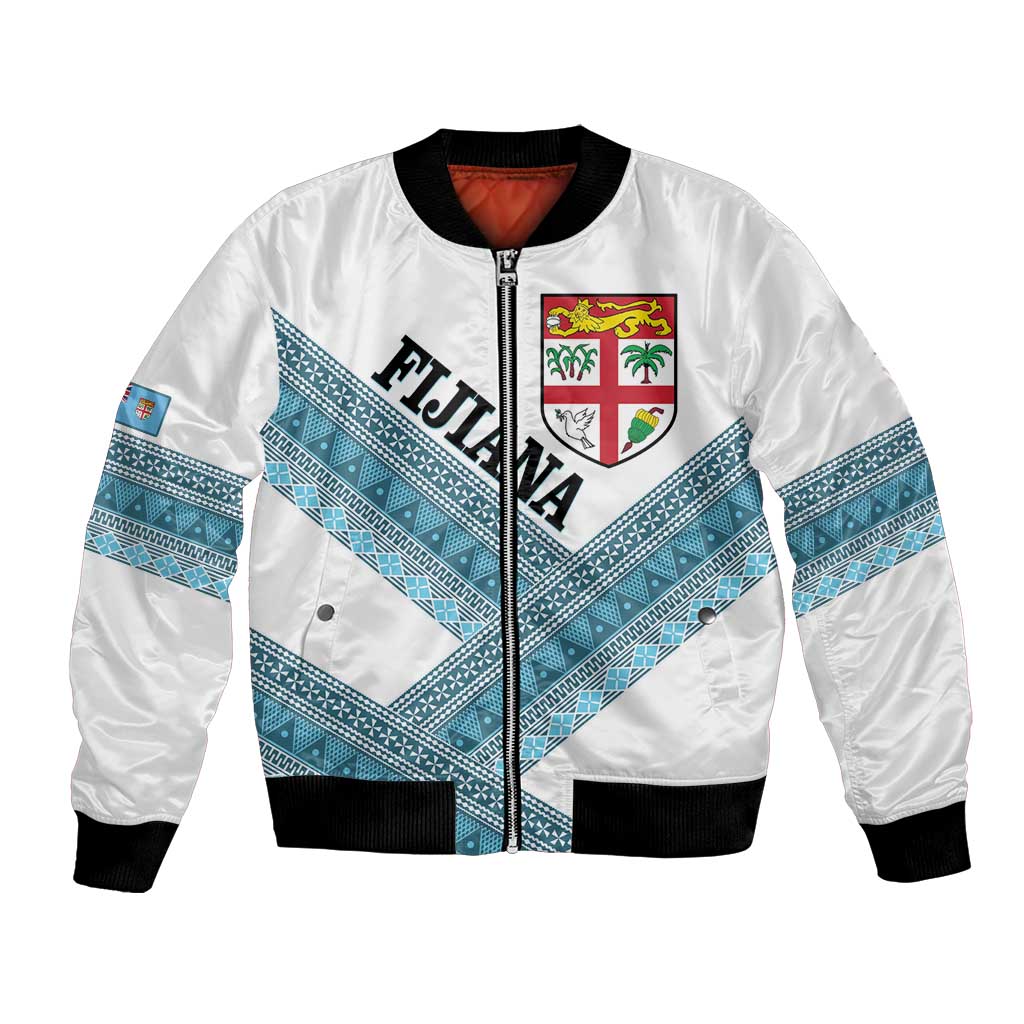 Custom Fiji Tapa Rugby 2025 Bomber Jacket Go Champions Fijiana