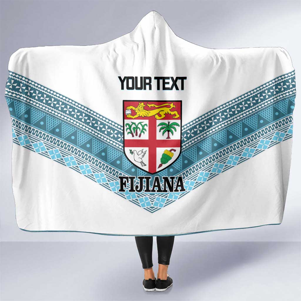 Custom Fiji Tapa Rugby 2025 Hooded Blanket Go Champions Fijiana