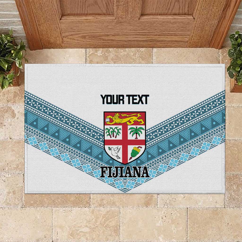 Custom Fiji Tapa Rugby 2025 Rubber Doormat Go Champions Fijiana
