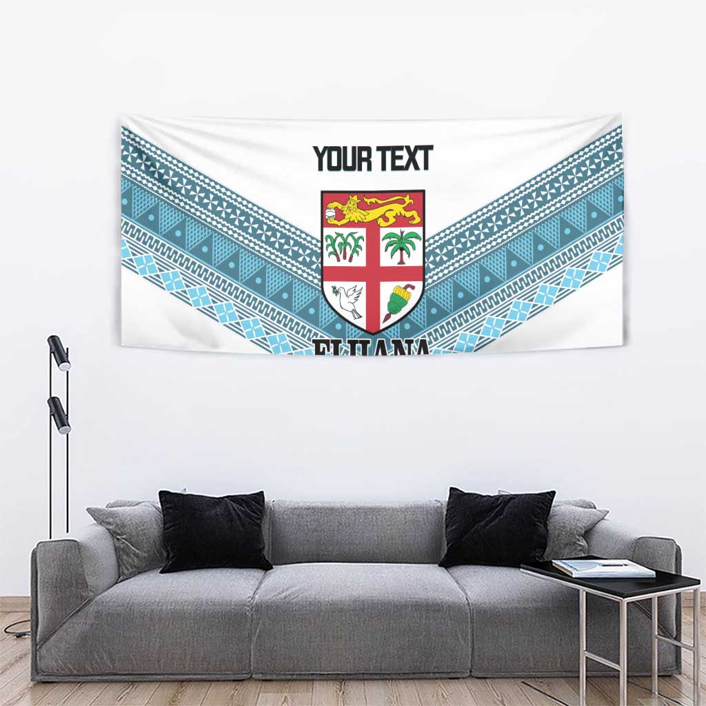 Custom Fiji Tapa Rugby 2025 Tapestry Go Champions Fijiana LT14 - Polynesian Pride