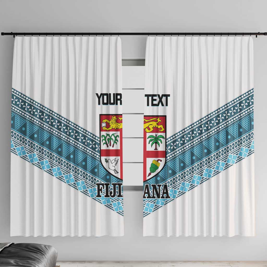 Custom Fiji Tapa Rugby 2025 Window Curtain Go Champions Fijiana