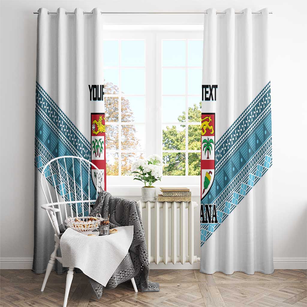 Custom Fiji Tapa Rugby 2025 Window Curtain Go Champions Fijiana