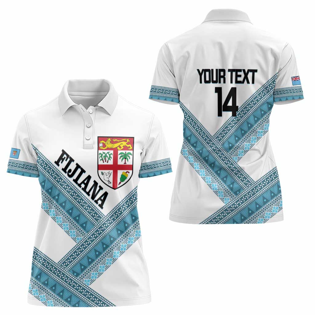 Custom Fiji Tapa Rugby 2025 Women Polo Shirt Go Champions Fijiana