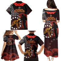 Cook Islands ANZAC Day Family Matching Puletasi and Hawaiian Shirt Poppies With Sea Turtle LT14 - Polynesian Pride