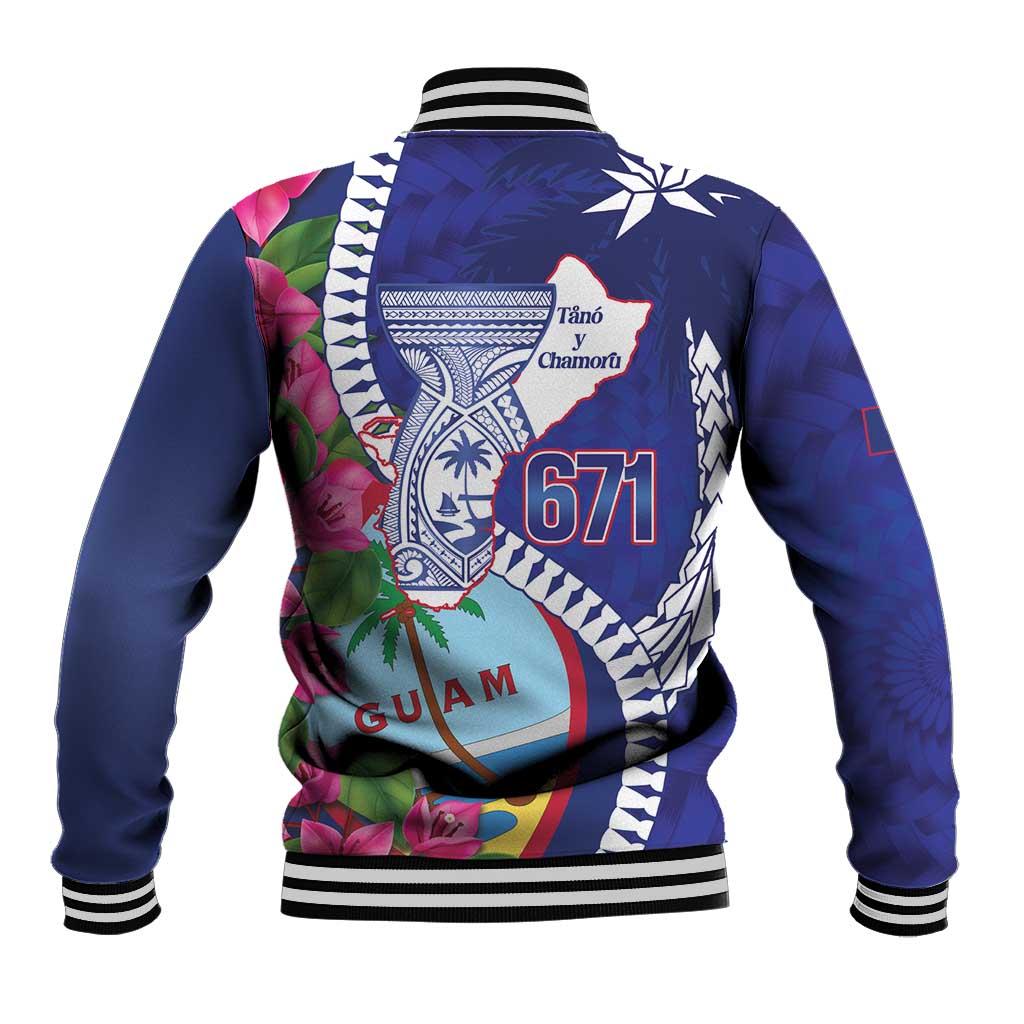 Biba Guam Liberation Day Baseball Jacket Tano y Chamoru Latte Stone Blue