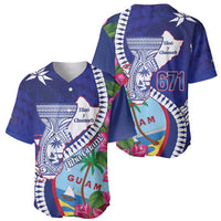 Biba Guam Liberation Day Baseball Jersey Tano y Chamoru Latte Stone Blue