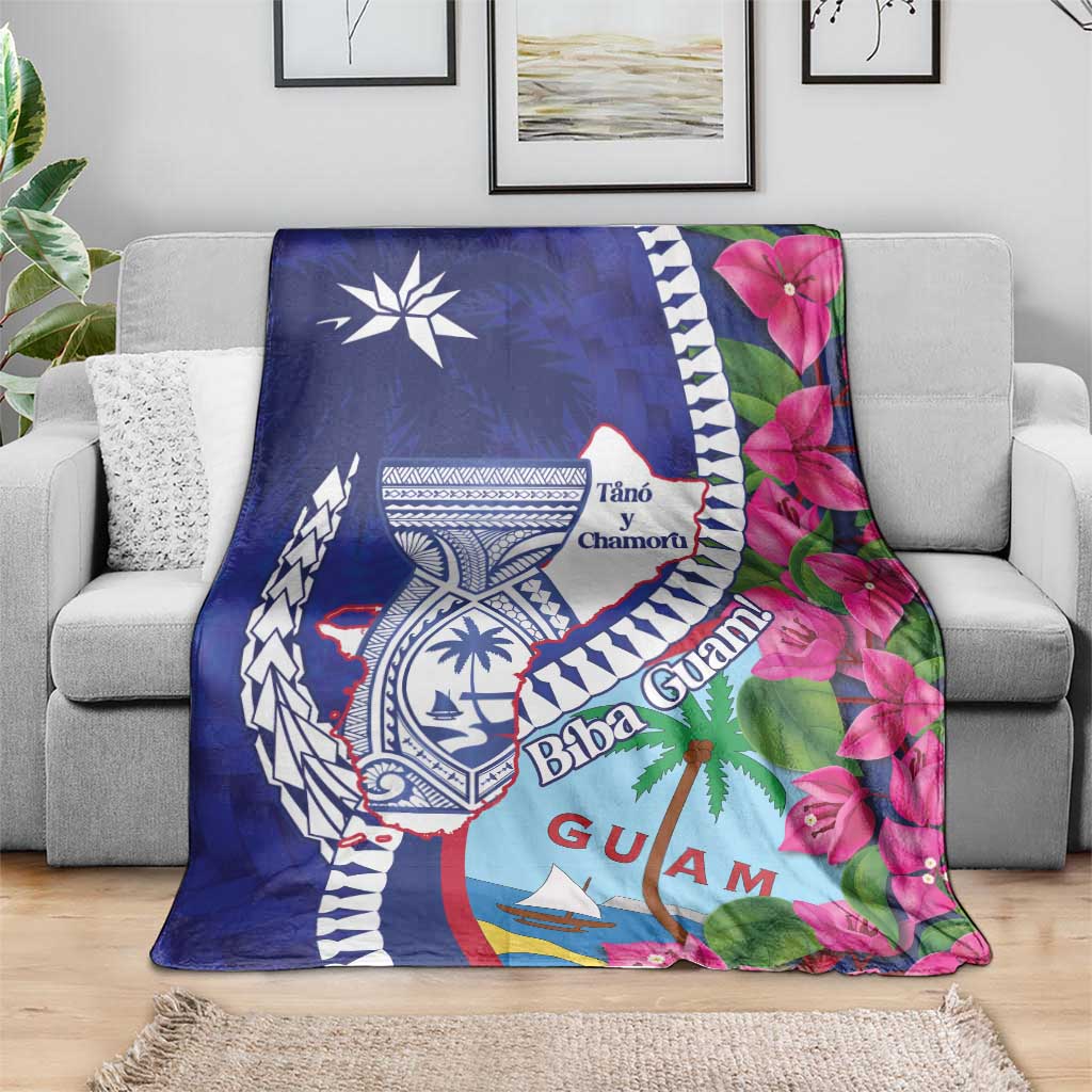 Biba Guam Liberation Day Blanket Tano y Chamoru Latte Stone Blue