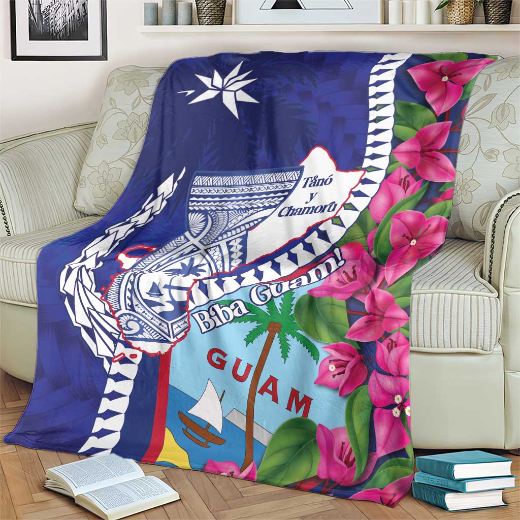 Biba Guam Liberation Day Blanket Tano y Chamoru Latte Stone Blue