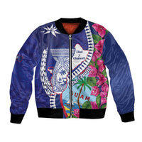 Biba Guam Liberation Day Bomber Jacket Tano y Chamoru Latte Stone Blue