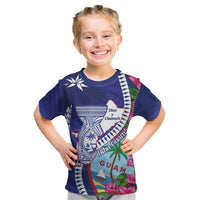 Biba Guam Liberation Day Kid T Shirt Tano y Chamoru Latte Stone Blue