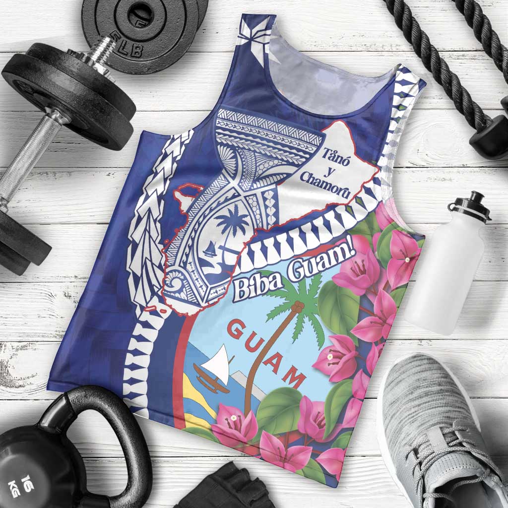 Biba Guam Liberation Day Men Tank Top Tano y Chamoru Latte Stone Blue