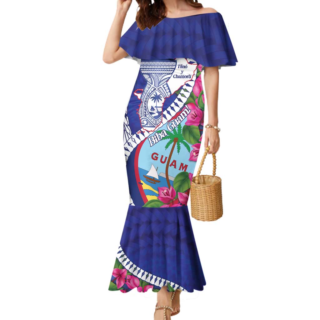 Biba Guam Liberation Day Mermaid Dress Tano y Chamoru Latte Stone Blue