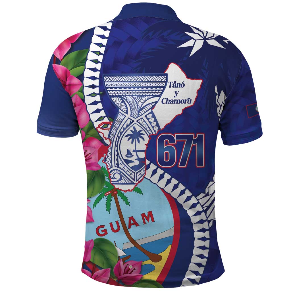 Biba Guam Liberation Day Polo Shirt Tano y Chamoru Latte Stone Blue