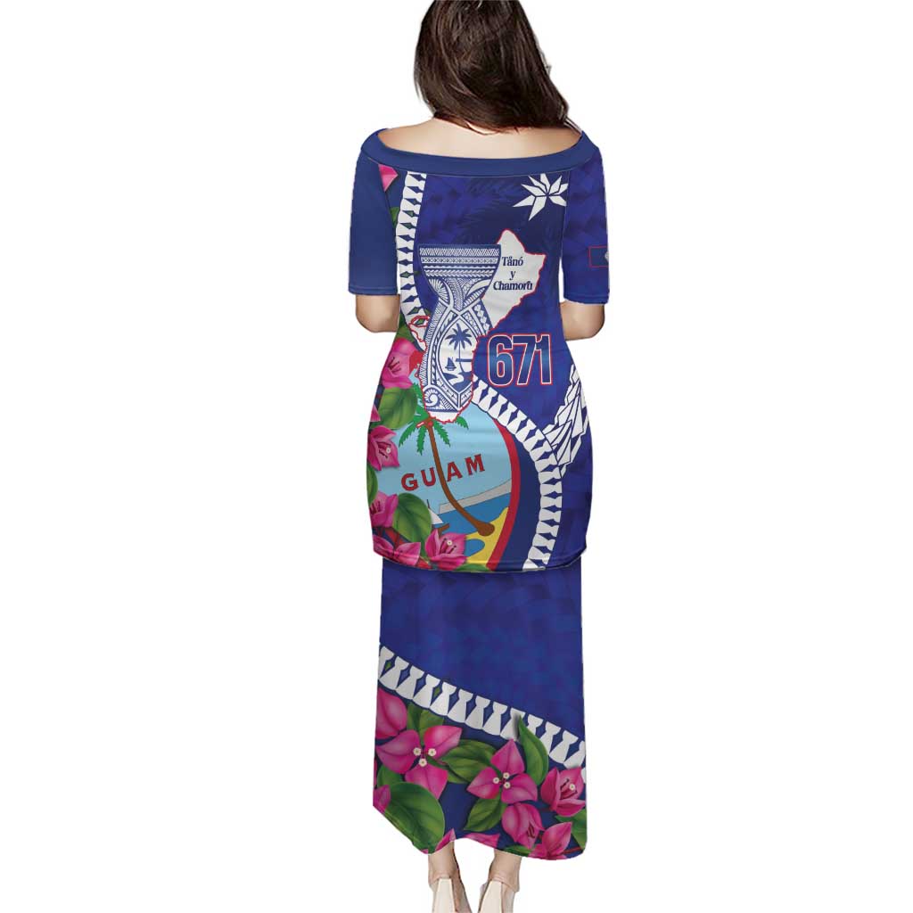 Biba Guam Liberation Day Puletasi Tano y Chamoru Latte Stone Blue