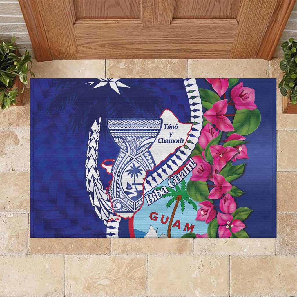 Biba Guam Liberation Day Rubber Doormat Tano y Chamoru Latte Stone Blue