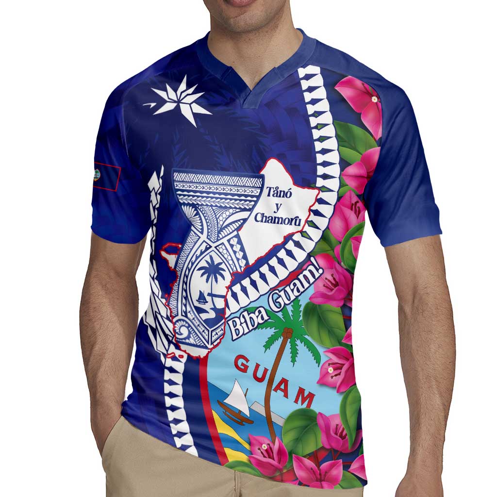 Biba Guam Liberation Day Rugby Jersey Tano y Chamoru Latte Stone Blue