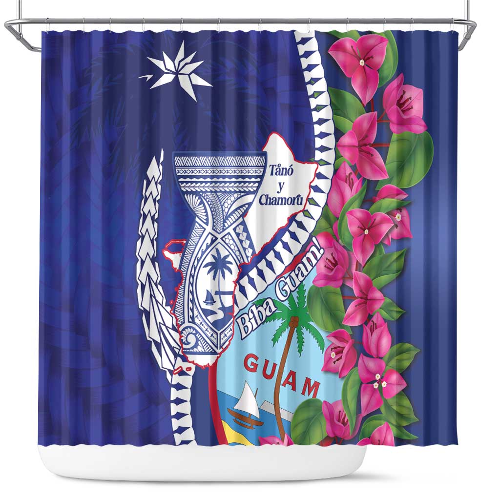 Biba Guam Liberation Day Shower Curtain Tano y Chamoru Latte Stone Blue