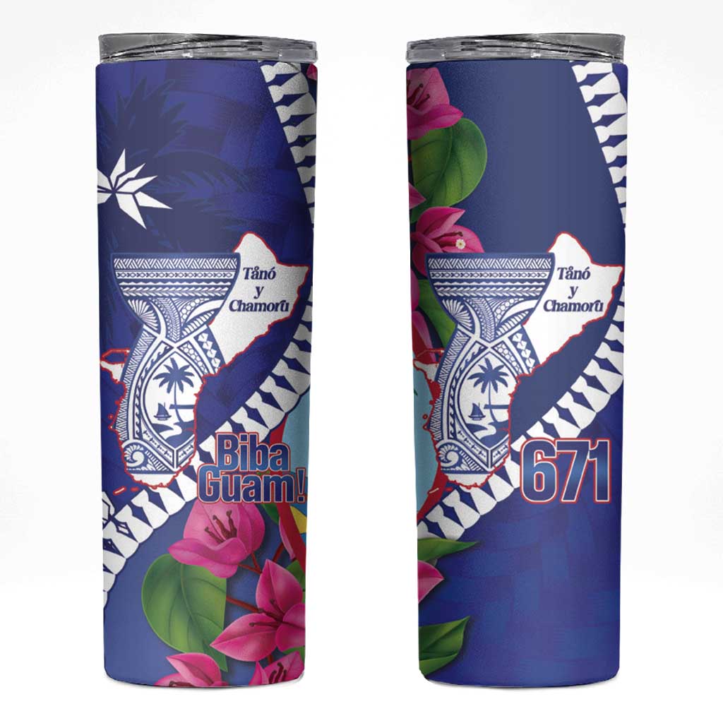 Biba Guam Liberation Day Skinny Tumbler Tano y Chamoru Latte Stone Blue