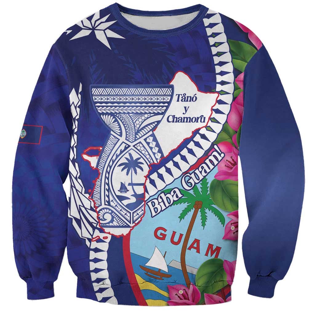 Biba Guam Liberation Day Sweatshirt Tano y Chamoru Latte Stone Blue