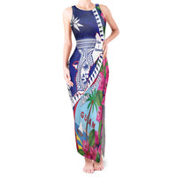 Biba Guam Liberation Day Tank Maxi Dress Tano y Chamoru Latte Stone Blue