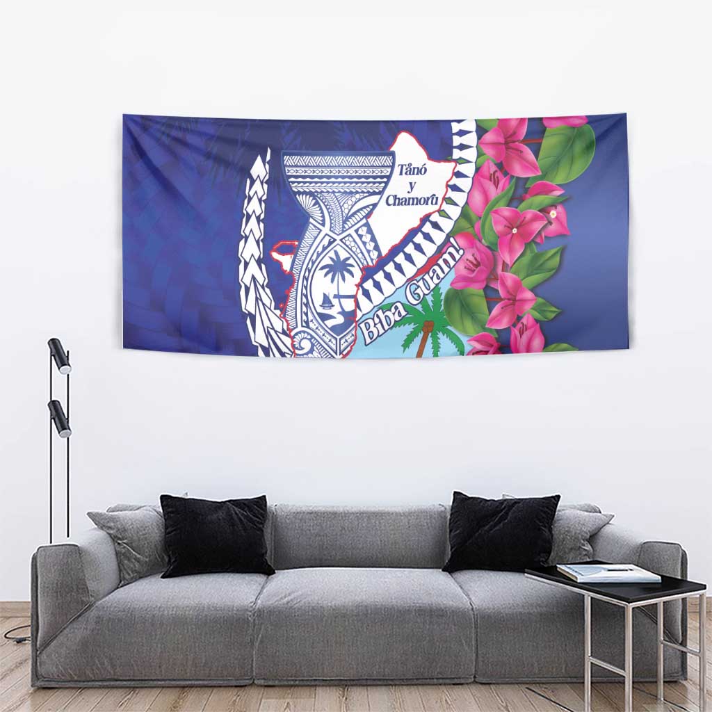 Biba Guam Liberation Day Tapestry Tano y Chamoru Latte Stone Blue