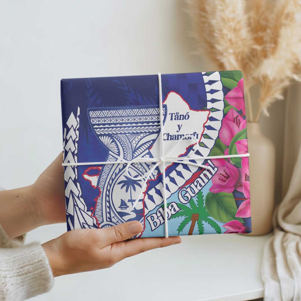 Biba Guam Liberation Day Wrapping Paper Tano y Chamoru Latte Stone Blue - Polynesian Pride