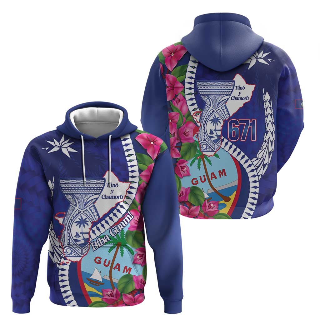 Biba Guam Liberation Day Zip Hoodie Tano y Chamoru Latte Stone Blue